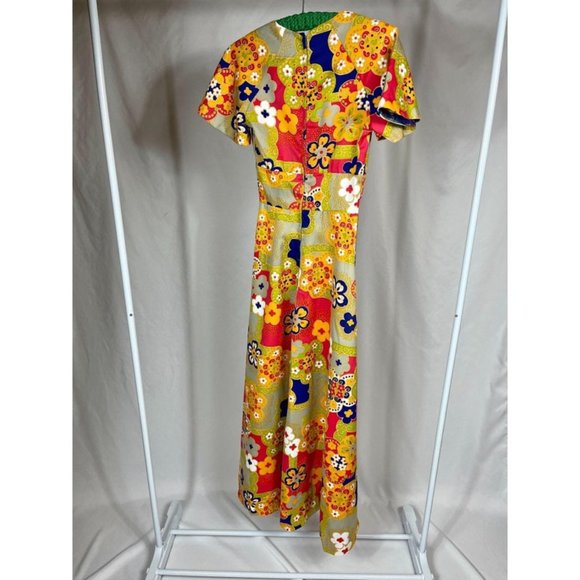 VINTAGE Dress Handmade Boho Floral Flutter Sleeve | J14 - Picture 5 of 8